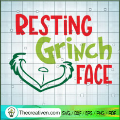 Resting Grinch Face SVG, Grinch Christmas SVG, Christmas Movie SVG