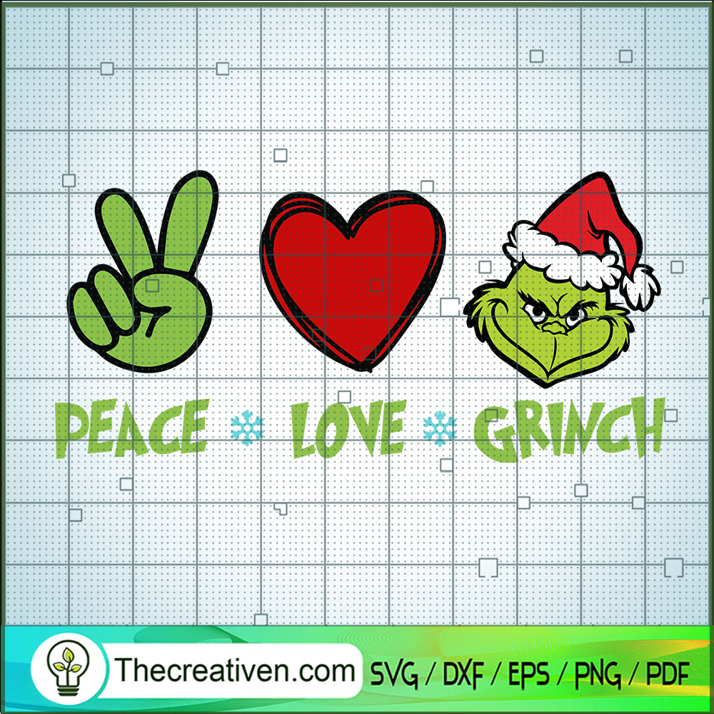 Peace Love Grinch SVG, Grinchmas SVG, Christmas Movie SVG 1 Peace Love Grinch SVG, Grinchmas SVG, Christmas Movie SVG