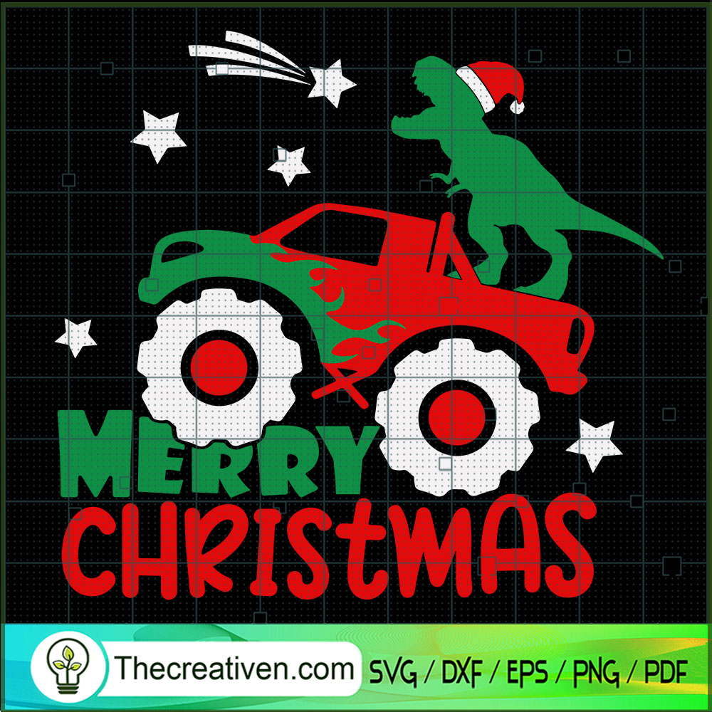Merry Christmas SVG, Dinosaurus Truck Xmas SVG, T-rex Santa SVG 1 Merry Christmas SVG, Dinosaurus Truck Xmas SVG, T-rex Santa SVG