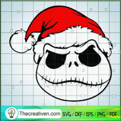 Jack Skellington Face Christmas SVG Cut File for Cricut & Silhouette