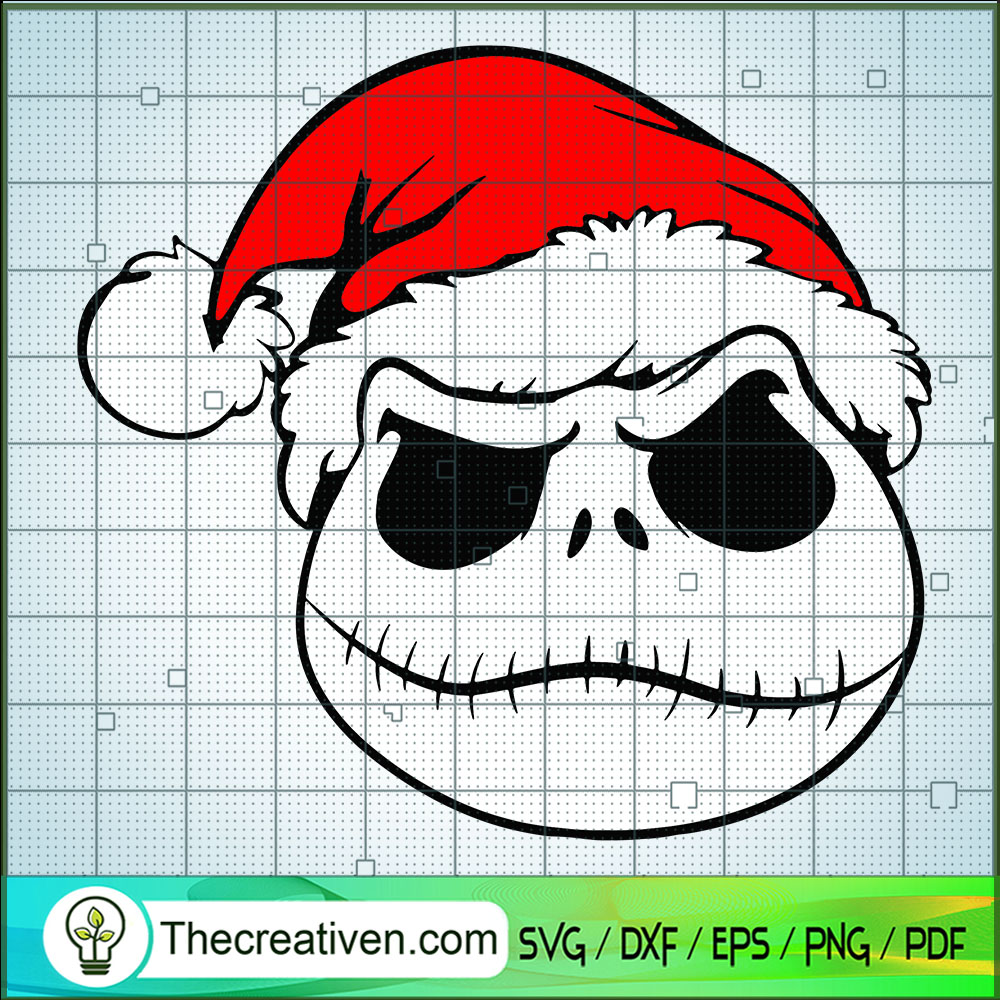 Jack Skellington Face Christmas SVG Cut File for Cricut & Silhouette 1 Jack Skellington Face Christmas SVG Cut File for Cricut & Silhouette
