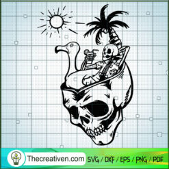 Skull Summer SVG, Summer Vacation SVG, Skull SVG