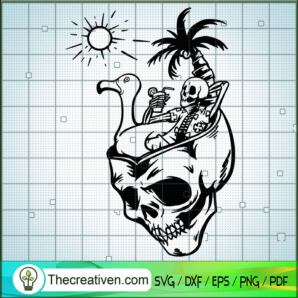 Skull Summer SVG, Summer Vacation SVG, Skull SVG 1 Skull Summer SVG, Summer Vacation SVG, Skull SVG