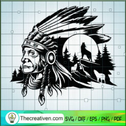 American Native SVG, Wolf SVG, Aborigines SVG