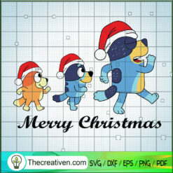 Bluey Merry Christmas SVG, Bluey Cartoon SVG, Funny Bluey SVG