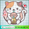 Boba Cat Drinking Bubble Tea Kawaii SVG, Cute Cat SVG, Funny SVG 3 10 copy 7