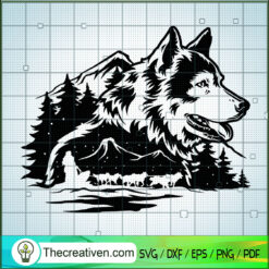 Sled Dog SVG, Winter SVG, Sled Dog with Nature SVG
