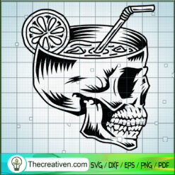 Skull Lemon Tea SVG, Skull SVG, Summer Vacation SVG