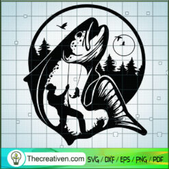 Fishing Lover SVG, Fishing SVG, Salmon Fishing SVG