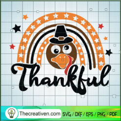 Thanksful SVG, Rainbow Turkey SVG, Turkey Chicken SVG