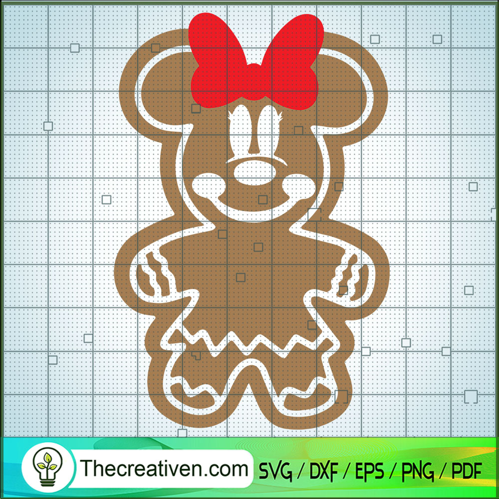 Gingerbread Minnie Mouse SVG Cut File for Cricut & Silhouette 1 Gingerbread Minnie Mouse SVG Cut File for Cricut & Silhouette