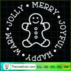 Jolly Merry Joyful Happy Warm SVG Cut File for Cricut & Silhouette