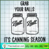 Grab You Balls It's Canning Season SVG, Bottle Ball SVG, Quotes SVG