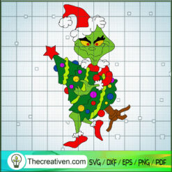 Grinch Carry Christmas Tree SVG Cut File for Cricut & Silhouette