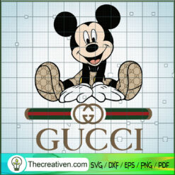 Mickey Gucci SVG, Disney Mickey Mouse SVG, Gucci Luxury Brand SVG