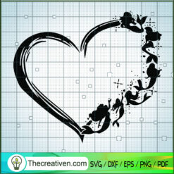 Little Mermaid Heart SVG, The Little Mermaid SVG, Disney Heart SVG
