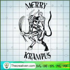 Merry Krampus SVG, Krampus SVG, Christmas Monster SVG