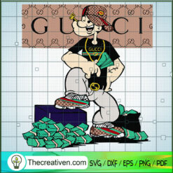 Popeye Gucci Cool SVG, Popeye Disney SVG, Gucci SVG