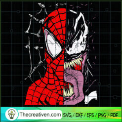 Spider Man Venom Half Face SVG, Spider Man SVG, Venom Marvel SVG