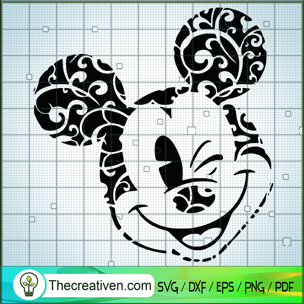 Disney Mickey Mouse Face Floral SVG Cut File for Cricut & Silhouette 1 Disney Mickey Mouse Face Floral SVG Cut File for Cricut & Silhouette