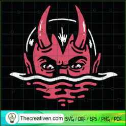 Hell Or High Water Evil SVG, Two-Horned Devil SVG, Evil SVG