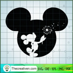 Mickey Heart Dandelion SVG, Mickey Head SVG, Disney Mickey SVG