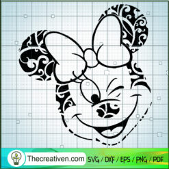 Disney Minnie Head Pattern SVG Cut File for Cricut & Silhouette