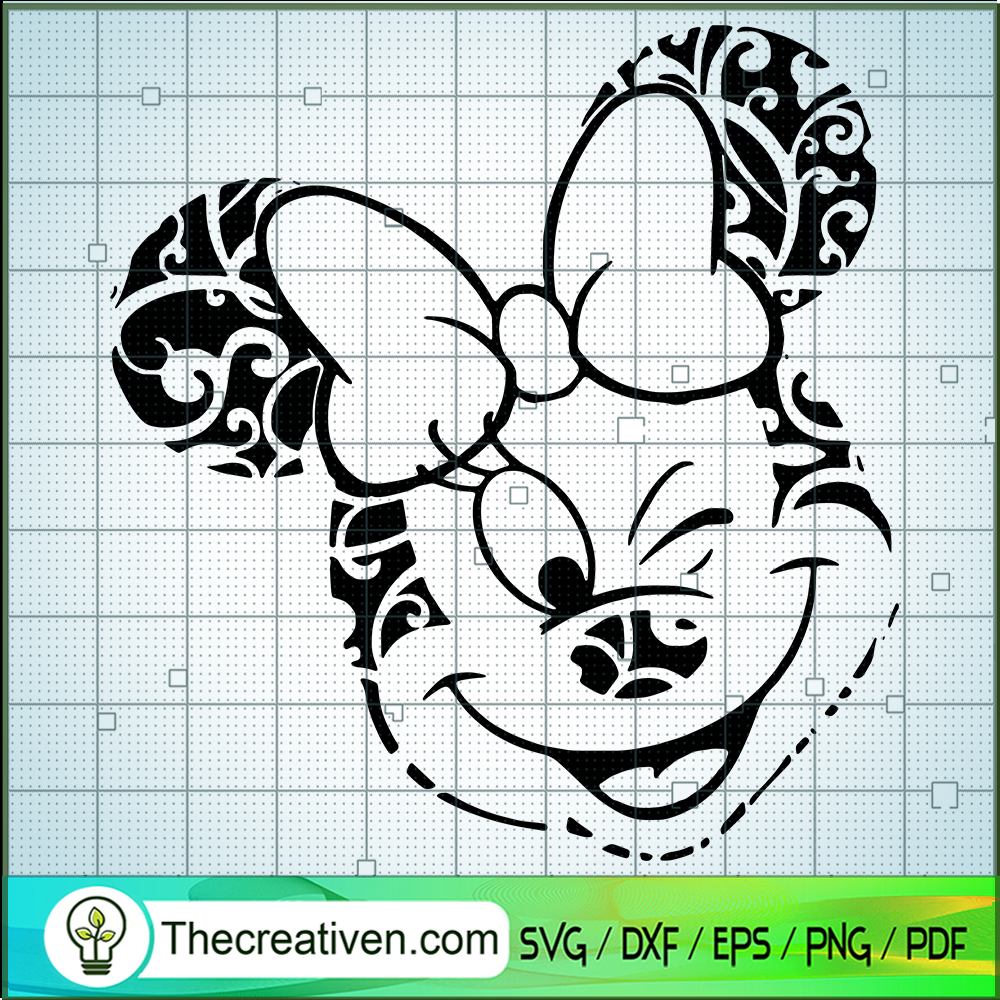 Disney Minnie Head Pattern SVG Cut File for Cricut & Silhouette 1 Disney Minnie Head Pattern SVG Cut File for Cricut & Silhouette