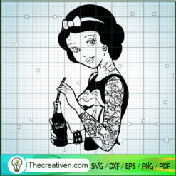 Snow White Tattoo SVG, Snow White Princess SVG, Loved First Kiss SVG