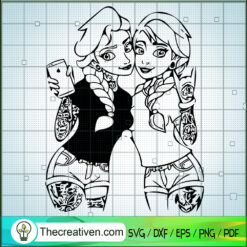 Disney Princess Tattoo SVG, Bad Girl Princess SVG, Disney SVG