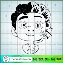 Luca Human Fish Half Face SVG, Luca SVG, Disney Cartoon SVG