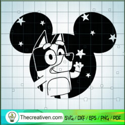 Bluey Heeler In Mickey Head SVG, Disney Cartoon SVG, Bluey SVG
