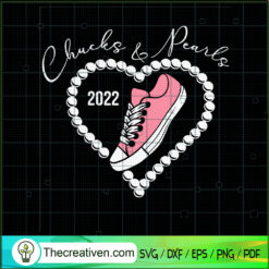 Chucks And Pearls Heart SVG, Chucks And Pearls 2022 SVG, Converse SVG