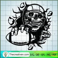 Skull Rugby Player SVG, Skull SVG, Sports SVG