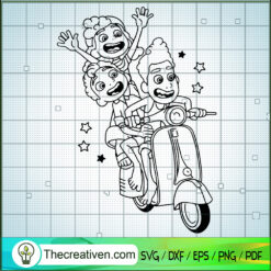 Luca And Friends Ride Bike SVG Cut File for Cricut & Silhouette