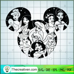 Disney Princess In Mickey SVG, Disney SVG, Disney Characters SVG