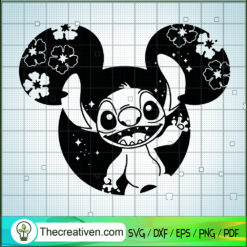 Stitch In Mickey Head SVG, Disney Stitch SVG, Cute Stitch SVG