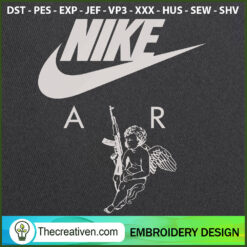 Nike Air Cupid with Gun Embr Embroidery Design