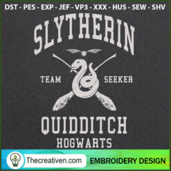 Slytherin Quidditch Hogwarts Embroidery Design