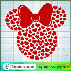 Minnie Mouse Valentine Head SVG Cut File for Cricut & Silhouette