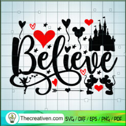 Believe Valentine SVG, Disney Valentine SVG, Disney Couple SVG