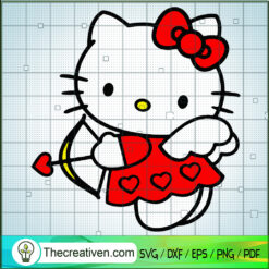 Hello Kitty Cupid SVG, Happy Valentine SVG, Hello Kitty SVG