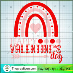 Happy Valentines Day SVG, Rainbow Valentine SVG, Love Day SVG