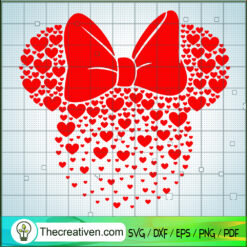 Minnie Valentine Heart Head SVG, Minnie Mouse SVG, Happy Valentine SVG