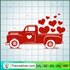 Valentine Truck SVG, Heart Truck SVG, Valentine's Day SVG