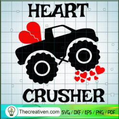 Heart Crusher SVG, Valentine Truck SVG, Happy Valentine SVG