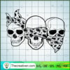 Skull Messy Bun SVG, Three Skull SVG, Skull SVG