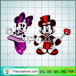 Disney Mickey And Minnie Halloween SVG, Disney Couple SVG, Mickey SVG