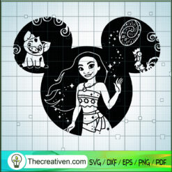 Mickey Head Disney Moana SVG, Moana SVG, Disney Princess SVG