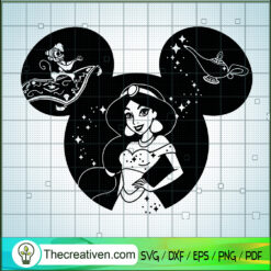 Mickey Head Disney Jasmine SVG, Jasmine SVG, Disney Princess SVG